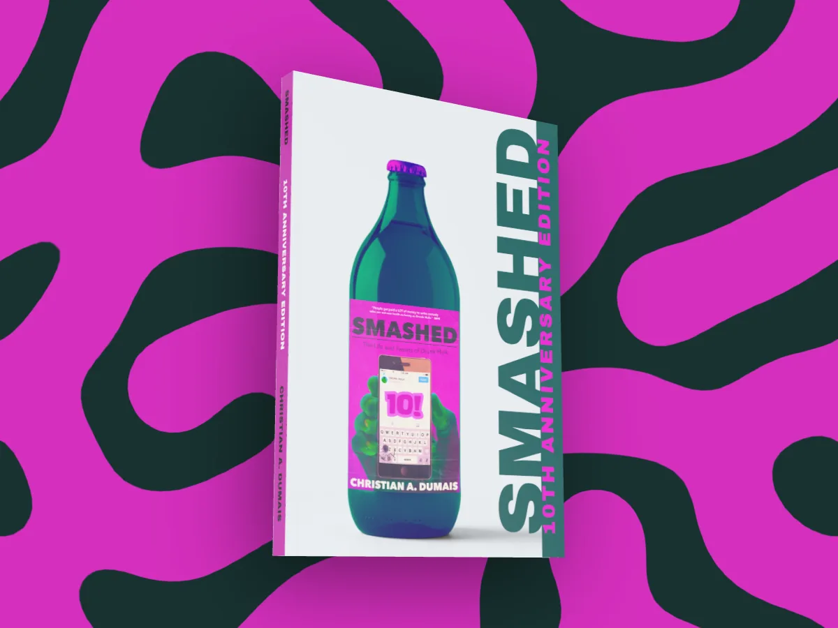 Christian A. Dumais's novel Smashed as a 3D paperback made in DudeCovers